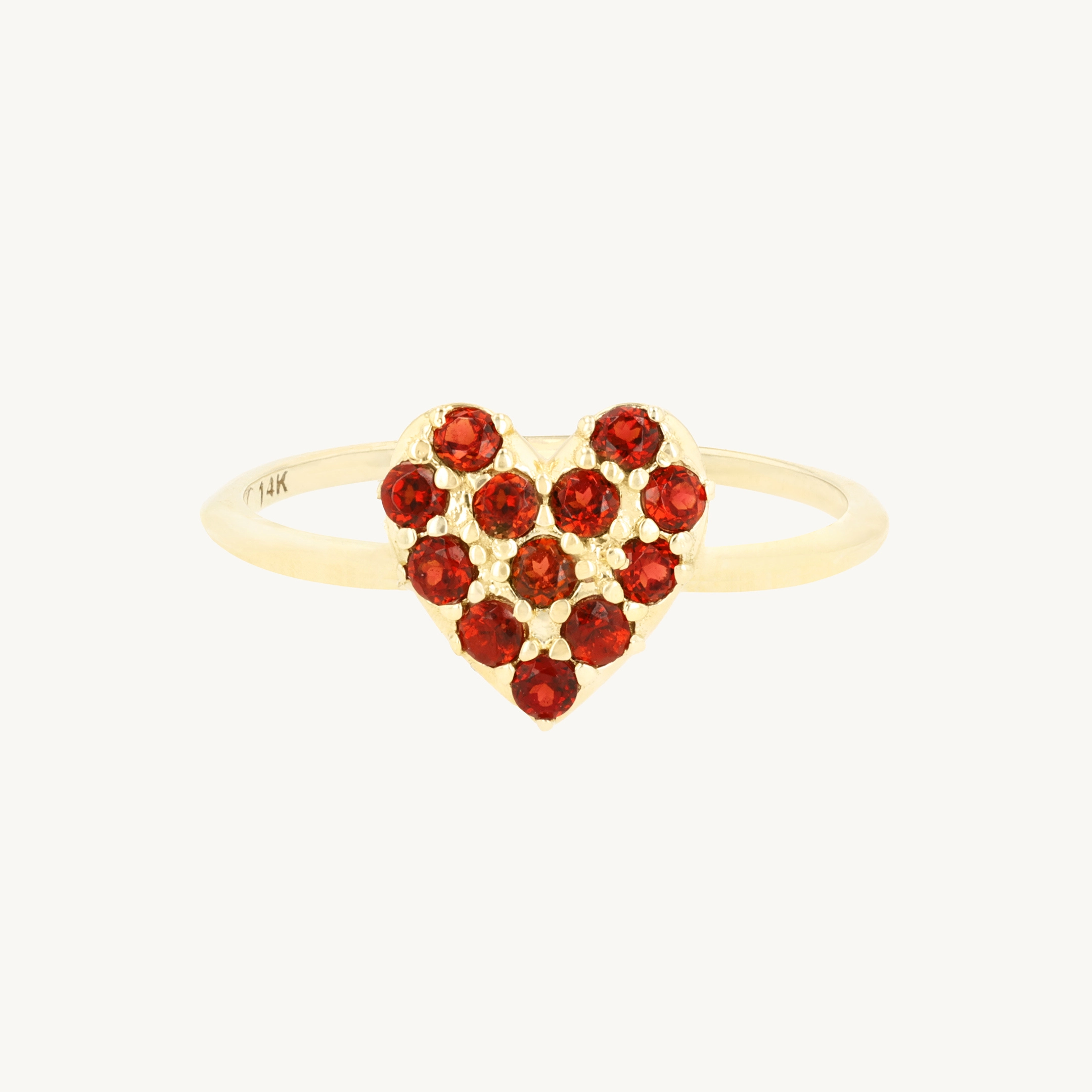 Catbird x Vito&rsquo;s Gems - Vera Garnet Heart Ring