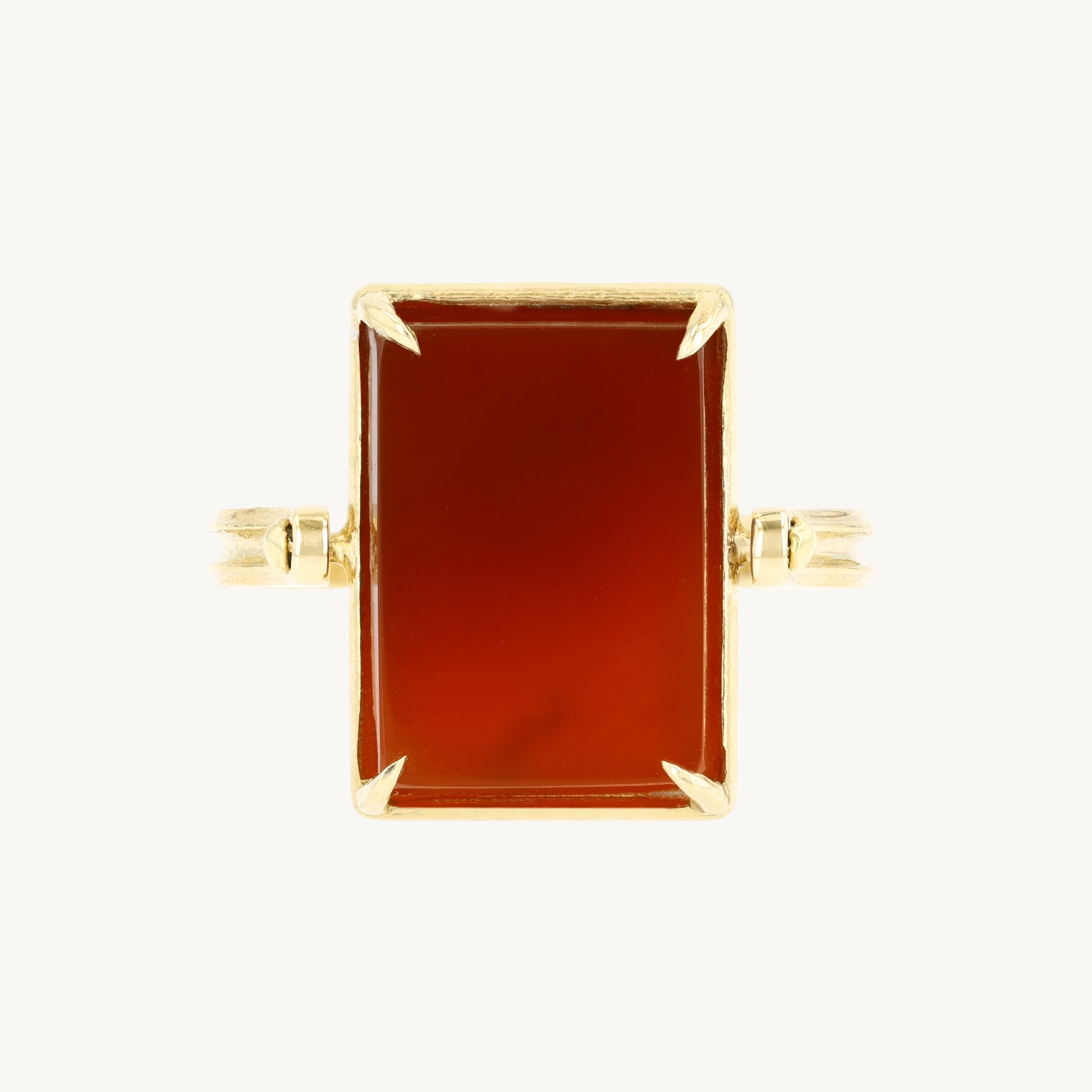 Catbird x Vito&rsquo;s Gems - Carmel Spinner Signet Carnelian Ring