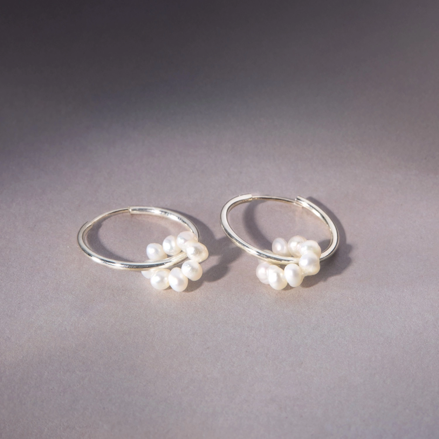 Pearl Flower Silver Hoop (single) | Catbird NYC