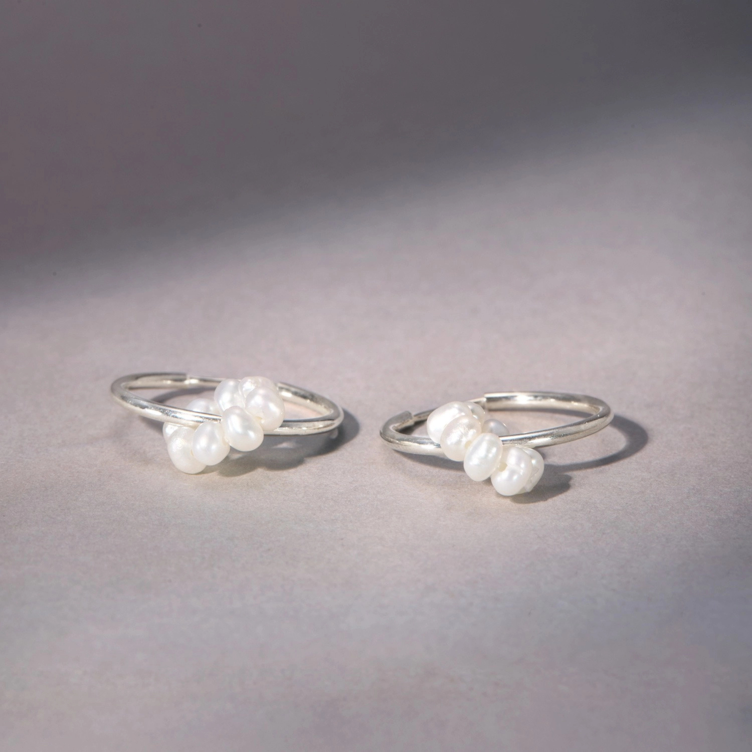 Pearl Flower Silver Hoop (single) | Catbird NYC