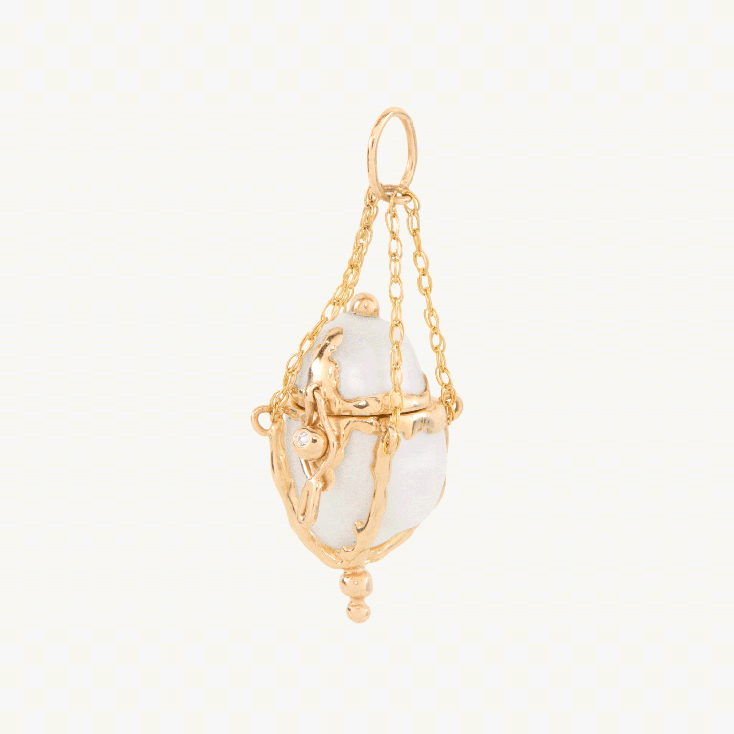 Sanct Desiderata - Pearl and Diamond Urn Pendant