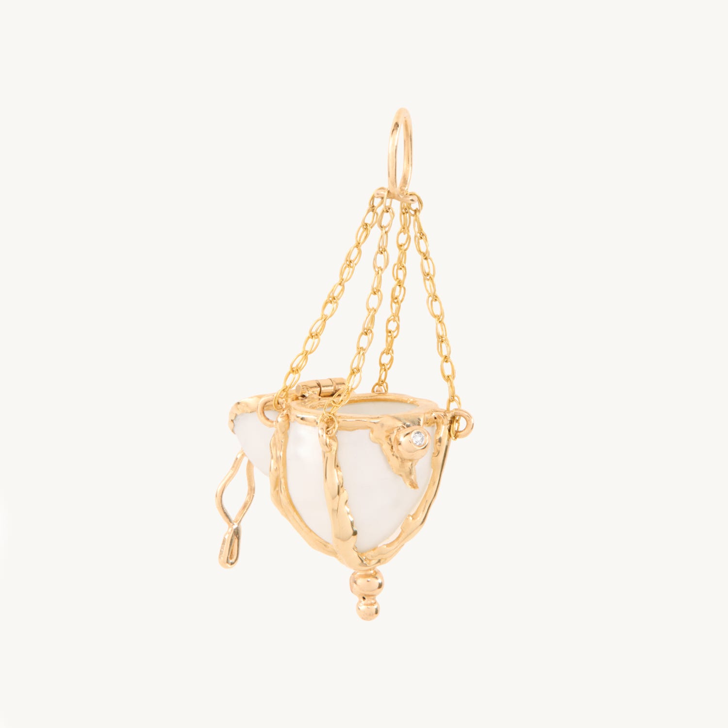 Sanct Desiderata - Pearl and Diamond Urn Pendant