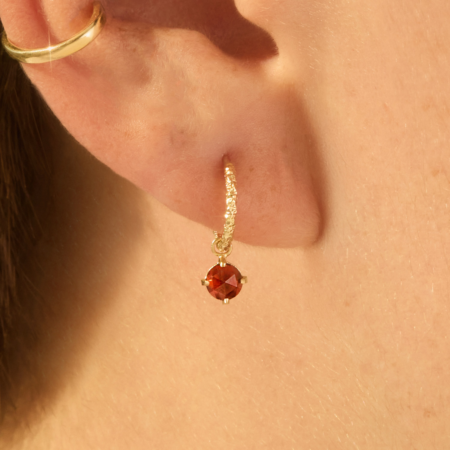 Garnet Homespun Hoop (single) | Catbird NYC