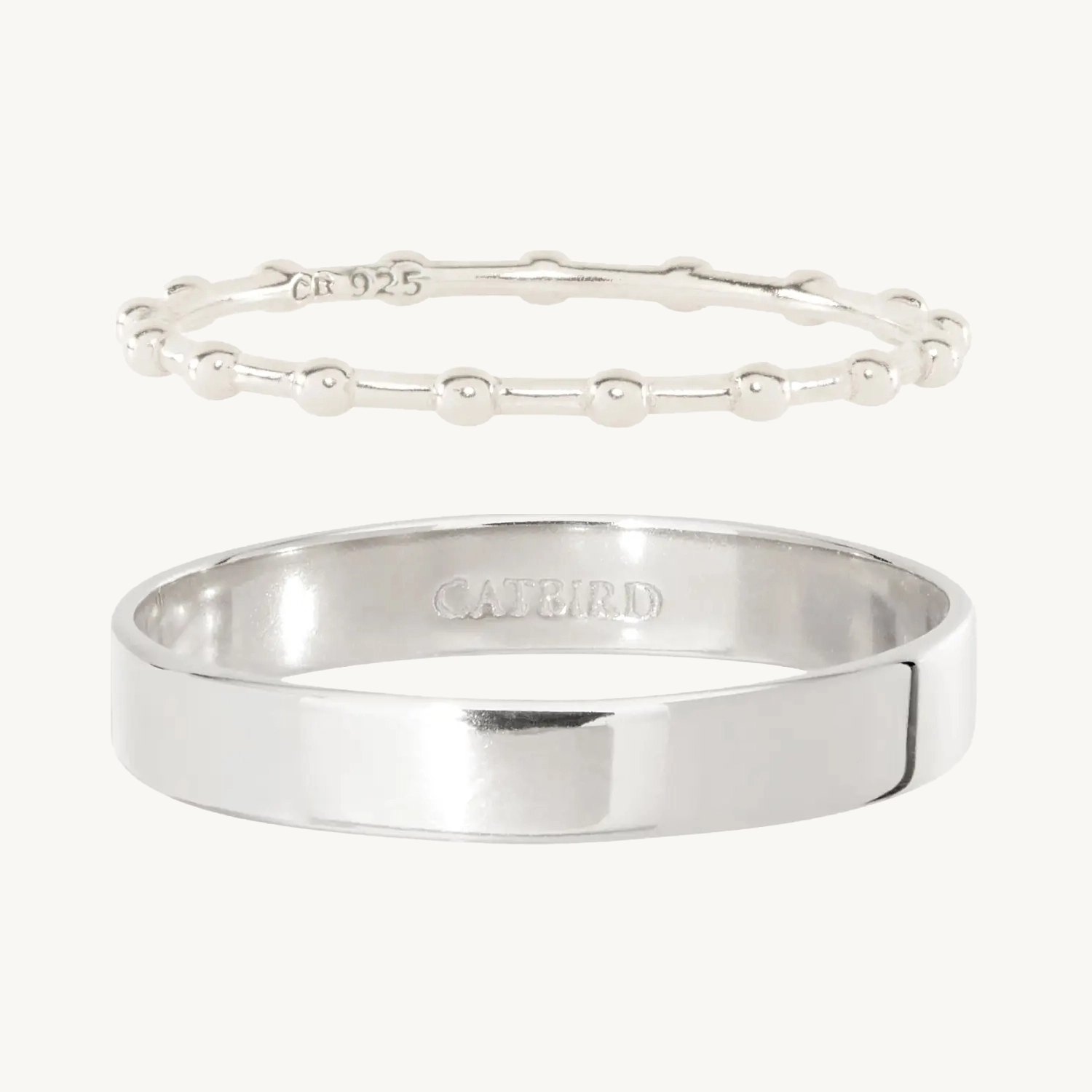 Poppy Tomboy Silver Ring Set | Catbird NYC