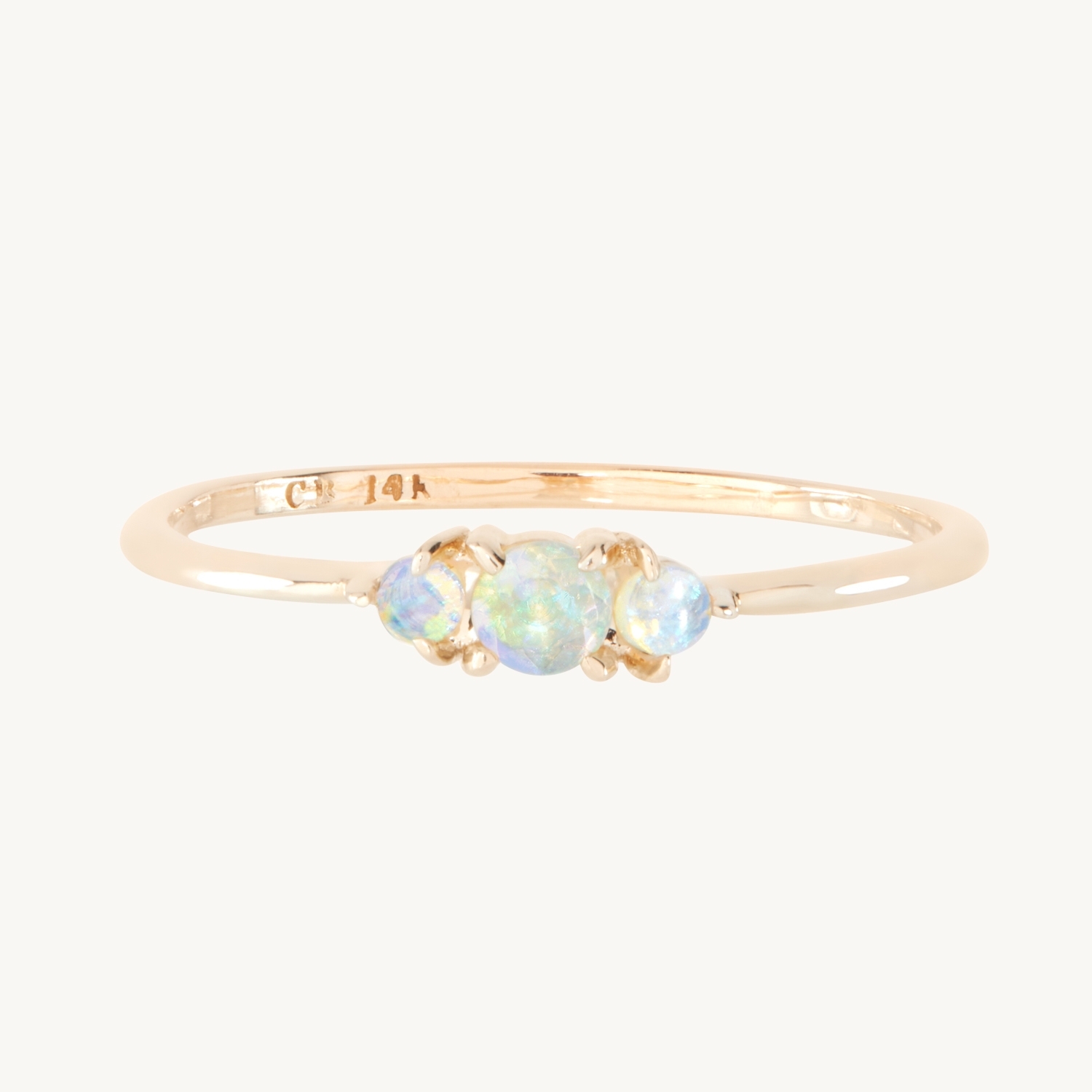 Slumberous Light Opal Ring in 14K Gold | Catbird
