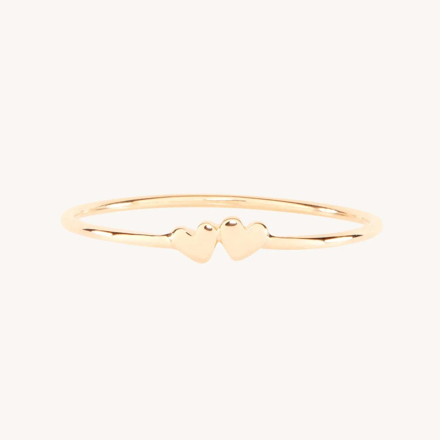 Twin Hearts Gold Stacking Ring