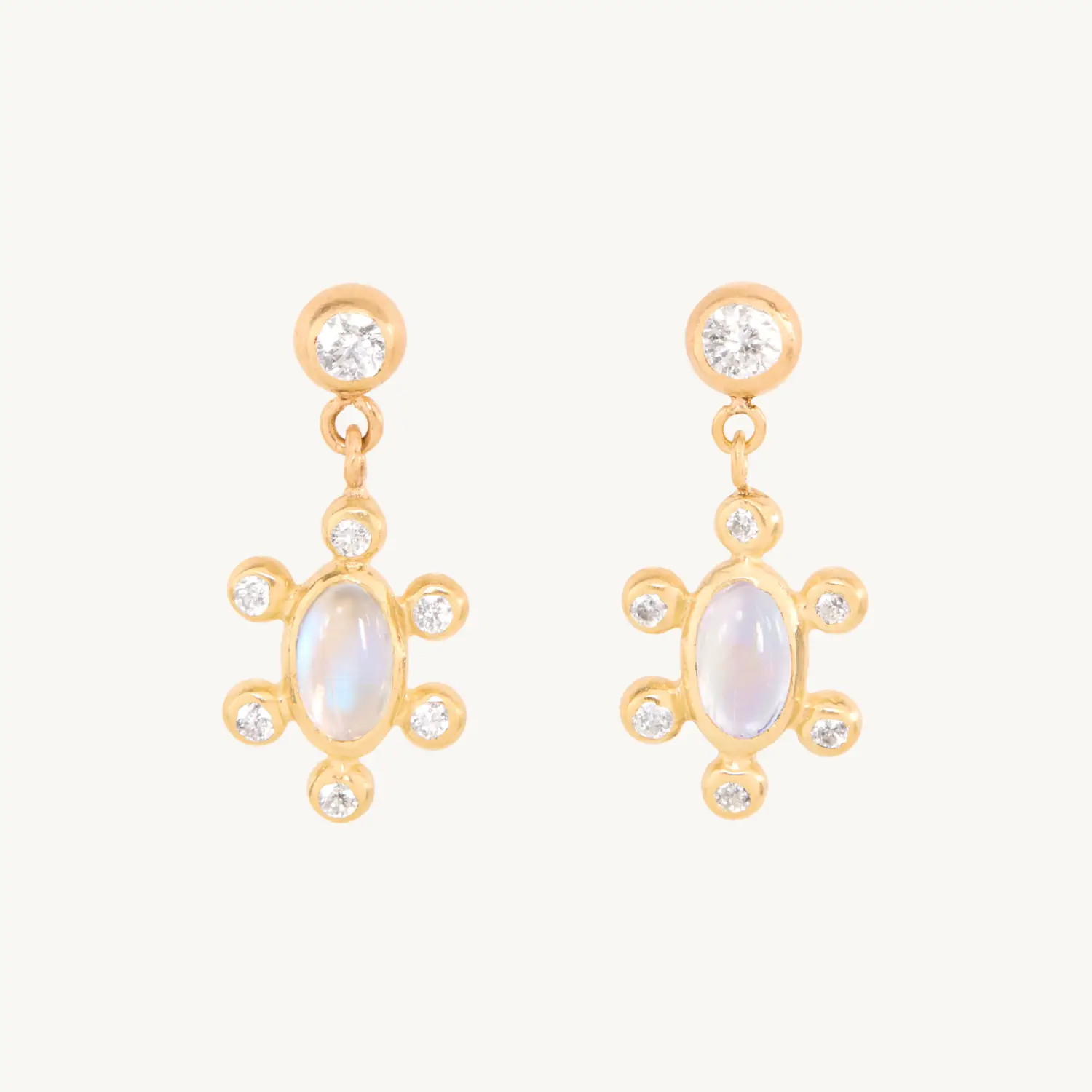 Van Betts Fine Jewelry - Piccola Stella Moonstone Earrings (pair)