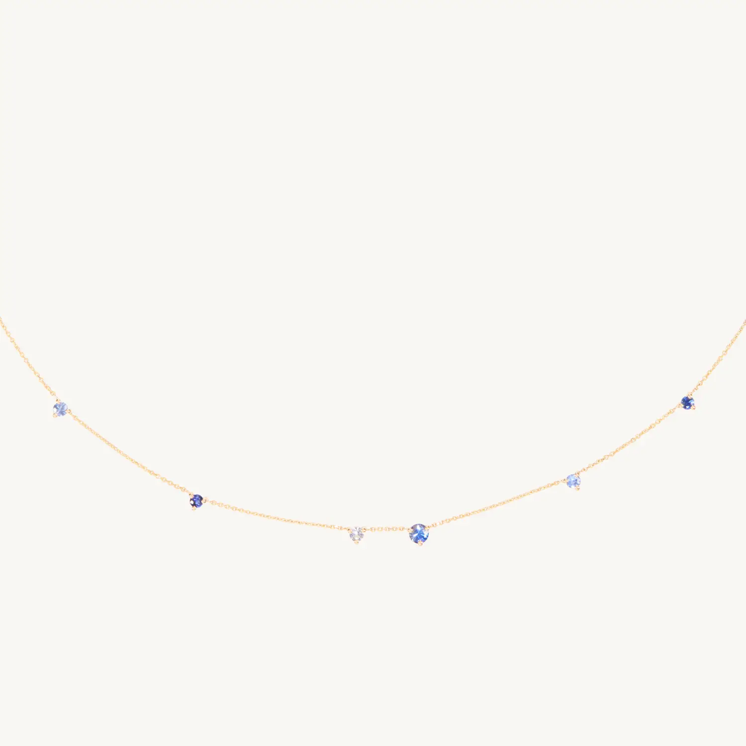 Wwake - Sapphire Gradient Linear Chain Necklace