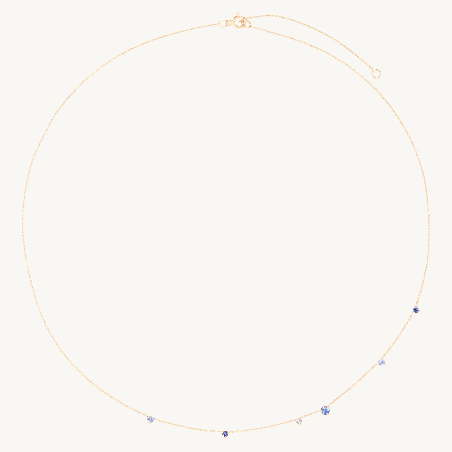 Wwake - Sapphire Gradient Linear Chain Necklace