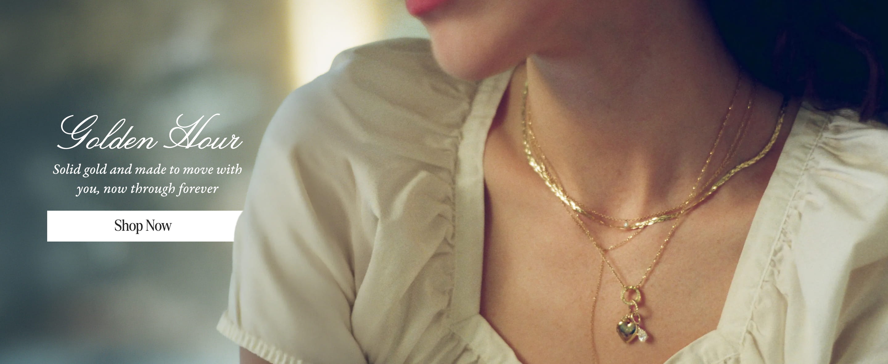 Golden Hour. Solid gold and made to move with you, now through forever. Shop gold jewelry.