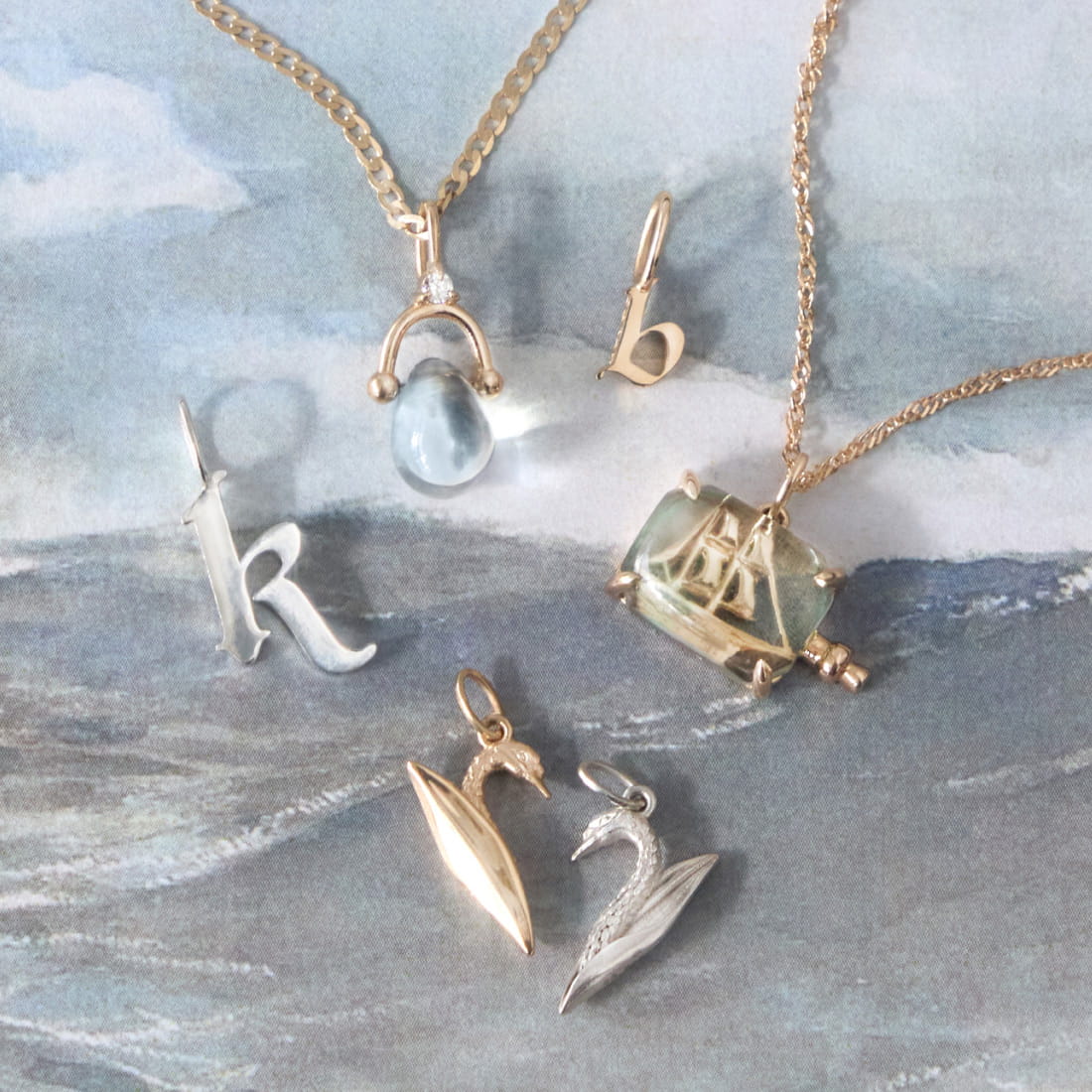 Images of charms from Clairo's second installation with Catbird