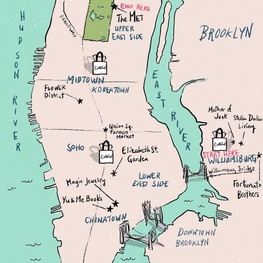 NYC city guide map.